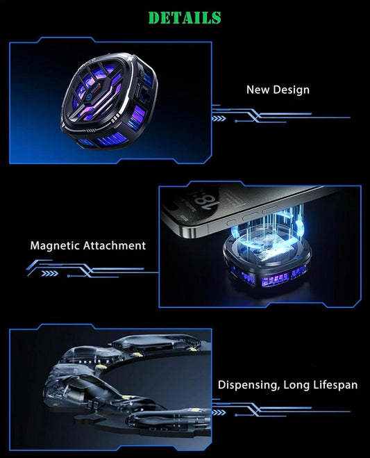 Magnetic Phone Cooler RGB Fan with Semi-Conductor Chip for iOS & Andriod